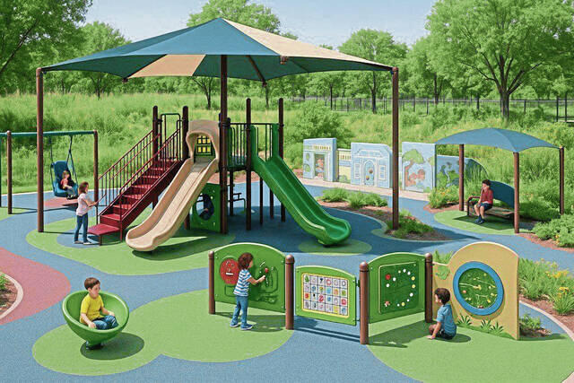 Concept Mock-up by Studio Midnight Enterprises © 2025 Studio Midnight Enterprises™ "18th Street Inclusive Playground Concept & Layout Design for Fireman Park / 18th Street T-Ball Zone" U.S. Copyright Registration No. 1-15024676731 | All Rights Reserved